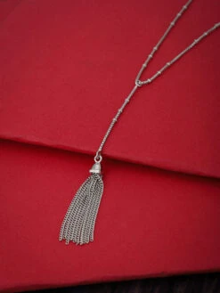 Carlton London 925 Sterling Silver Rhodium Plated Drop Necklace