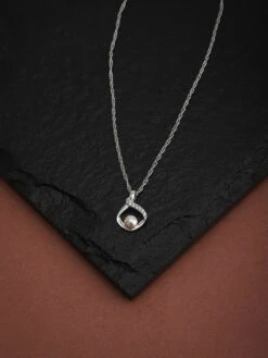 Carlton London 925 Sterling Silver Rhodium Plated Pearl Beaded Necklace