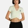 Puma Classics Cropped Slim Women Green T-shirt -Gemischtwarenladen Für Damenmode 0405ca853715432 1