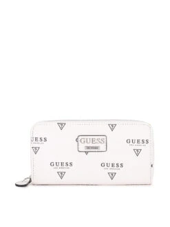 GUESS MEADE SLG MED ZIP AROUND White Wallet