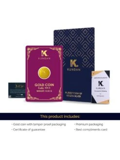 Kundan 0.25g Gold Coin 24K (999.9) -Gemischtwarenladen Für Damenmode 0521db1MKUNDA00000005 4