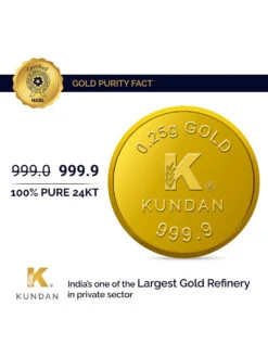 Kundan 0.25g Gold Coin 24K (999.9) -Gemischtwarenladen Für Damenmode 0521db1MKUNDA00000005 6