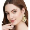 Auraa Trends Dull Gold Finish Flower Dangler Earring