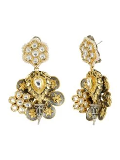 Auraa Trends Dull Gold Finish Flower Dangler Earring -Gemischtwarenladen Für Damenmode 0661e28AT 1008640 4
