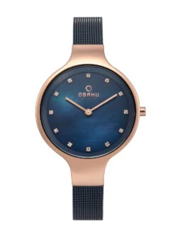 Obaku Navy Blue Round Dial Analog Watch -V173LXVLML