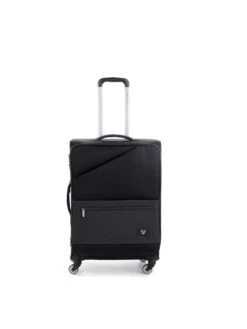 Roncato HYPER Black Color Polyester Material Soft 26" Medium Size Trolley