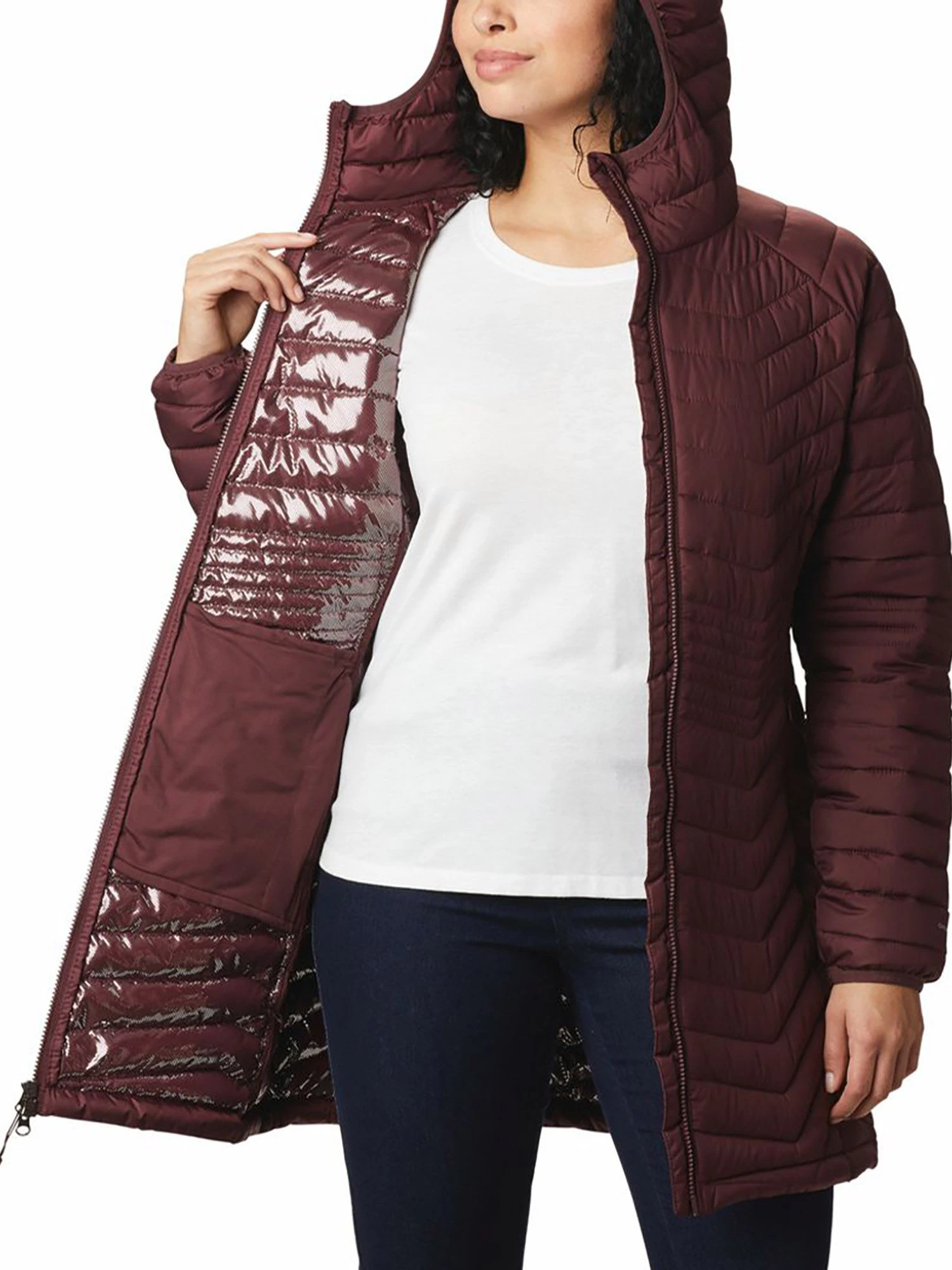 Columbia Women Maroon Powder Lite Mid Jacket 5 Columbia Women Maroon Powder Lite Mid Jacket – Bild 3