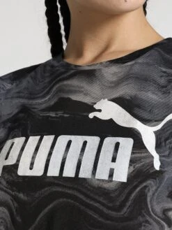 Puma Essentials+ MARBLEIZED Women Black T-Shirt -Gemischtwarenladen Für Damenmode 0da220b67720601 3