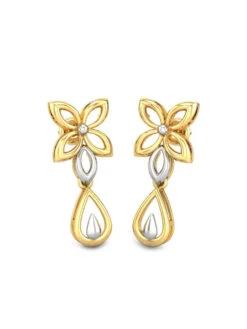 Candere By Kalyan Jewellers 14k Yellow Gold Lightweight Dangle Earring