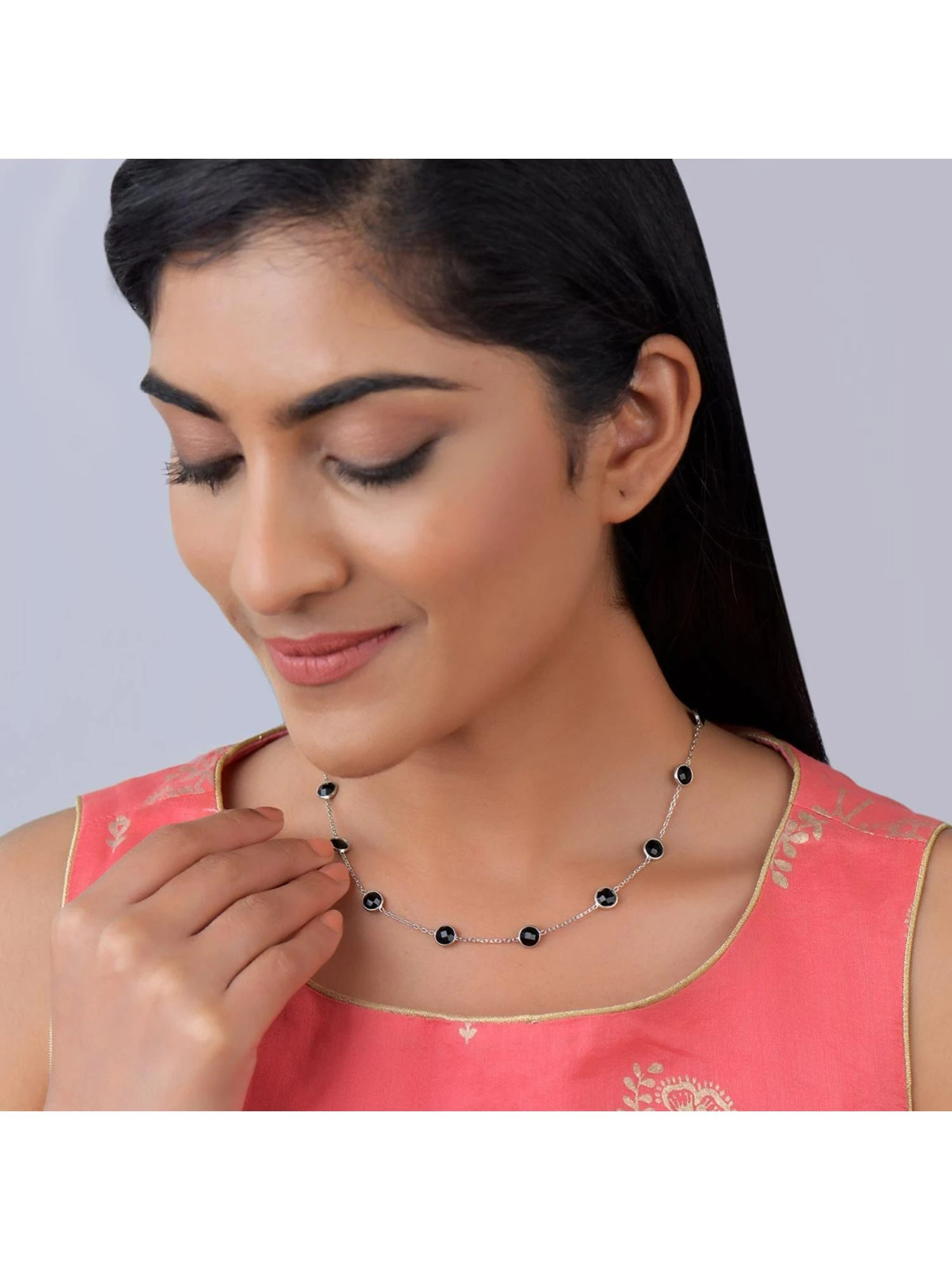 GIVA Sterling Silver Black Beauty Necklace For Girls And Womens 3 GIVA Sterling Silver Black Beauty Necklace For Girls And Womens