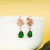GIVA Sterling Silver Rose Gold Emerald Drop Earrings For Girls And Womens -Gemischtwarenladen Für Damenmode 11a42deNYGIV GIVAX00001045 1