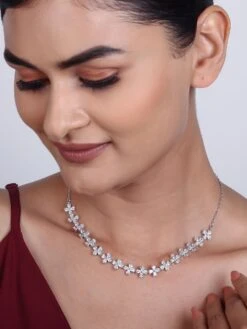 GIVA Sterling Silver Shruti Haasan Silver Bedstraw Flower Necklace For Women And Girls