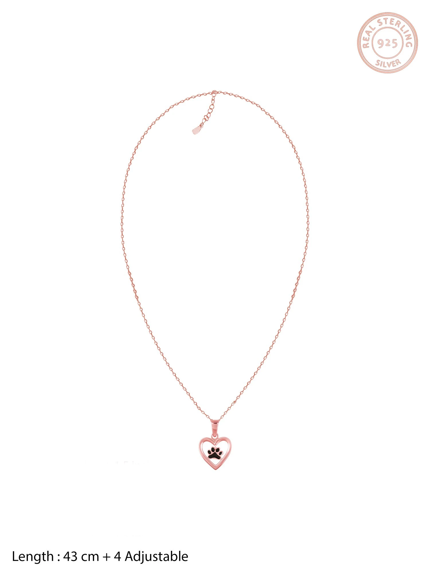 GIVA Sterling Silver Rose Gold Hearty Paws Pendant With Link Chain For Women And Girls 8 GIVA Sterling Silver Rose Gold Hearty Paws Pendant With Link Chain For Women And Girls – Bild 6