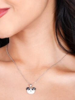 GIVA Sterling Silver Kung Fu Panda Pendants With Link Chain For Womens And Girls