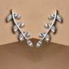 CLARA 925 Silver Rhodium Plated Swiss Zirconia Leaf Ear Cuffs Earrings For Women & Girls 2 CLARA 925 Silver Rhodium Plated Swiss Zirconia Leaf Ear Cuffs Earrings For Women & Girls -Gemischtwarenladen Für Damenmode 134e20fCSE1 1