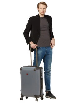 Swiss Brand AUBONNE Dark Grey Color Polypropylene Material Hard 24" Medium Trolley -Gemischtwarenladen Für Damenmode 1551126011231 9 3303b17f