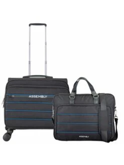 Assembly Overnighter Luggage Trolley With Laptop Bag|USB Charging Port|Luggage & Travel|Black