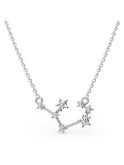 Candere By Kalyan Jewellers 14Kt White Gold And Diamond Sagittarius Zodiac Necklace