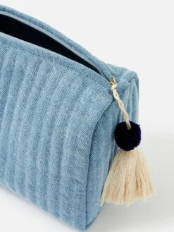 Accessorize London Womens Blue Denim Qulited Make Up Bag -Gemischtwarenladen Für Damenmode 1e99e6bMA 38903040001 3