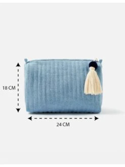 Accessorize London Womens Blue Denim Qulited Make Up Bag -Gemischtwarenladen Für Damenmode 1e99e6bMA 38903040001 4