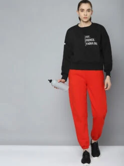 Fitkin Women Black & White Cotton Typography Embroidered Fleece Sweatshirt -Gemischtwarenladen Für Damenmode 1eb8afaSS13 4