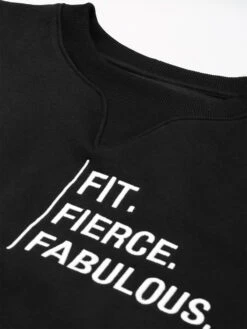 Fitkin Women Black & White Cotton Typography Embroidered Fleece Sweatshirt -Gemischtwarenladen Für Damenmode 1eb8afaSS13 5