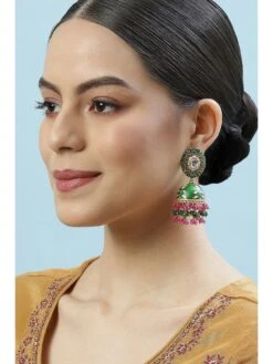 Biba Green & Pink Brass Earrings -Gemischtwarenladen Für Damenmode 1ee181fBACWPBCERG00135SS23GRNPNK 4