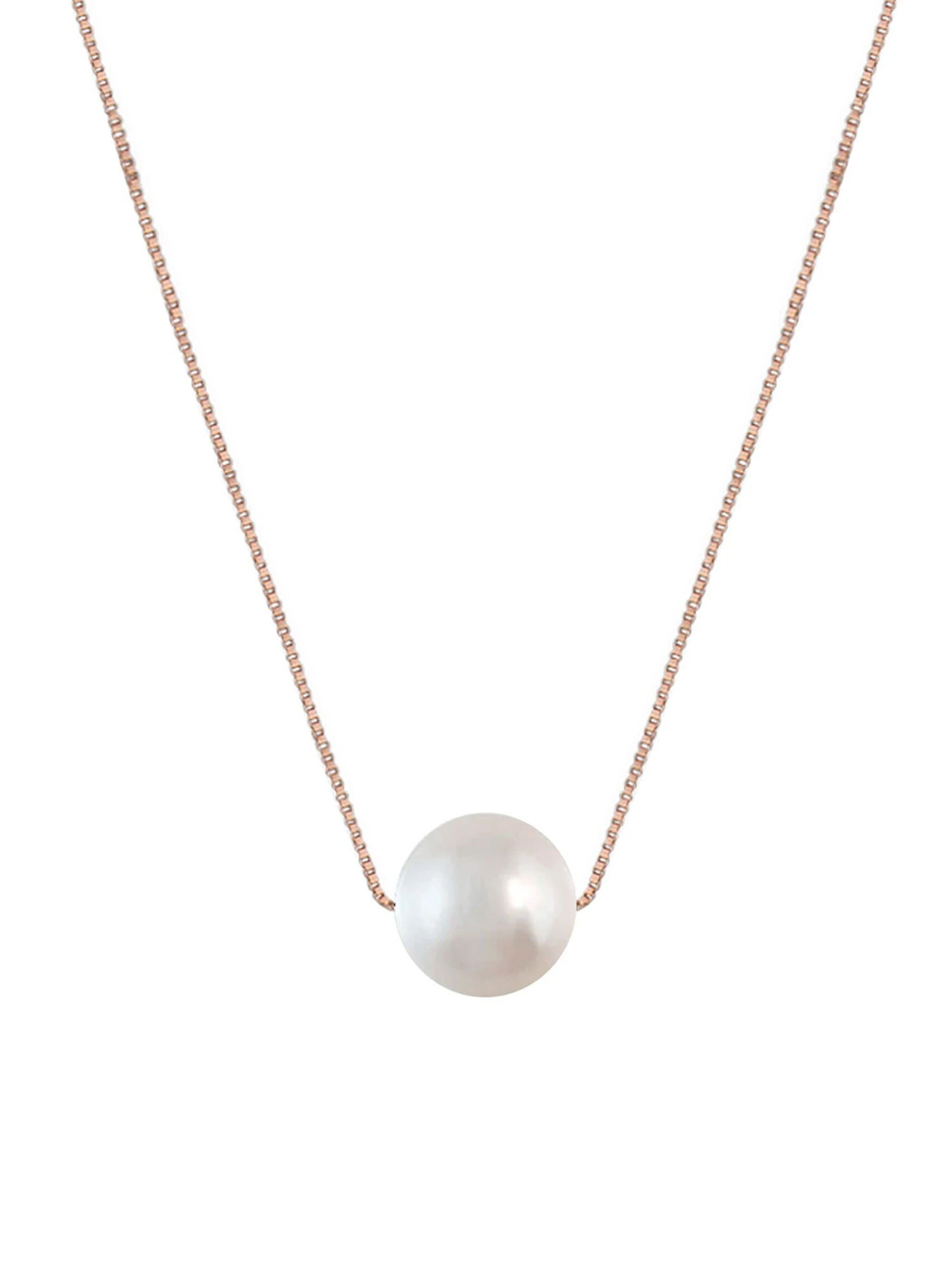 GIVA 925 Sterling Rose Gold White Pearl Necklace With Link Chain For Women 4 GIVA 925 Sterling Rose Gold White Pearl Necklace With Link Chain For Women – Bild 2
