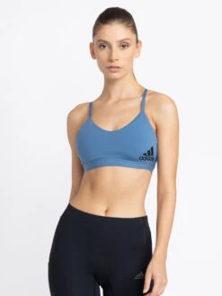 Adidas Ls Brand Bra Printed Blue Training Bra