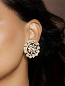 Joules By Radhika Off White Antique Polki Studs