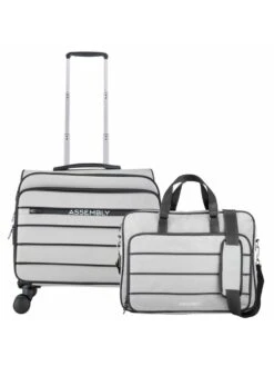Assembly Luggage & Travel Cabin Trolley With Office Laptop Bag Combo|USB Charging Port|Grey