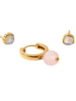 Accessorize London Real Gold Plated Z Healing Stone Earrings Set Of 2 For Women -Gemischtwarenladen Für Damenmode 2a084f2MA 48164681001 3