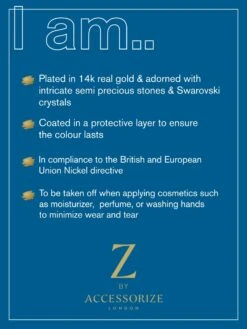 Accessorize London Real Gold Plated Z Healing Stone Earrings Set Of 2 For Women -Gemischtwarenladen Für Damenmode 2a084f2MA 48164681001 6