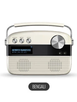 Saregama Carvaan Bengali - Music Player With 5000 Preloaded Songs, Bluetooth/FM/AUX(Porcelain White)