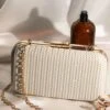 Accessorize London Womens Ivory Alicia Evening Party Hardcase Clutch