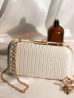Accessorize London Womens Ivory Alicia Evening Party Hardcase Clutch