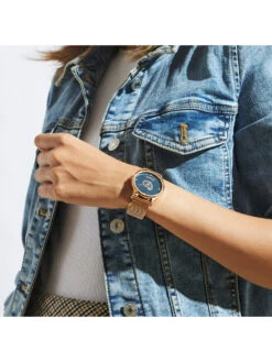 Teal By CHUMBAK Paisley Watch With Stainless Steel Mesh Strap