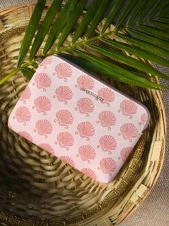 Accessorize London Womens Faux Leather Pink Shell Printed Coin Pouch