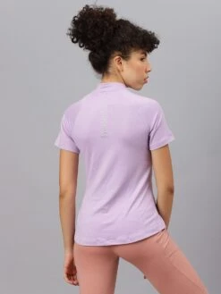 Fitkin Women Lavender High Neck Short Sleeves T-Shirt -Gemischtwarenladen Für Damenmode 3309852T292 4
