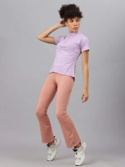 Fitkin Women Lavender High Neck Short Sleeves T-Shirt -Gemischtwarenladen Für Damenmode 3309852T292 5