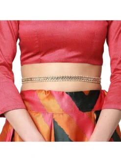 Karatcart Gold Plated Pearl Beaded Drop Kundan Kamarbandh For Women