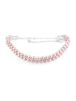 Zaveri Pearls Lavender Freshwater Rice Pearl AAA+ 2 Strands Choker Necklace-ZPFK11462