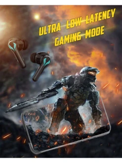 FUR JADEN AirJams GameX Bluetooth 5.2 Wireless Gaming Headphone Wireless Earbuds Earphone - Black -Gemischtwarenladen Für Damenmode 3af0debFurjaden AJ08 Black 3