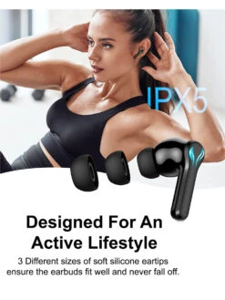 FUR JADEN AirJams GameX Bluetooth 5.2 Wireless Gaming Headphone Wireless Earbuds Earphone - Black -Gemischtwarenladen Für Damenmode 3af0debFurjaden AJ08 Black 4