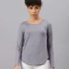 Fitkin Women Grey Round Neck Back Laser Cut T-Shirt -Gemischtwarenladen Für Damenmode 3f61852T276 1