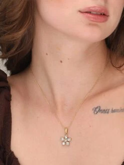 Palmonas 18K Gold Plated Flower Stone Necklace For Women For Women -Gemischtwarenladen Für Damenmode 40a0fa3Pala PM NECKLACE 211 3