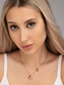 Palmonas 18K Rose Gold Plated Ella Butterflies Necklace For Women