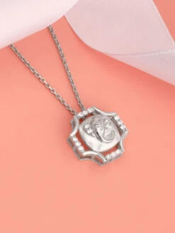 CLARA Mens Silver Adjustable Rhodium Plated Swiss Zirconia Emerald Band Ring