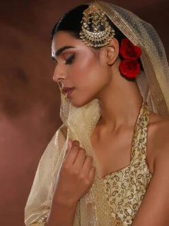 Ruby Raang Studio Kundan Pearl Jhoomar