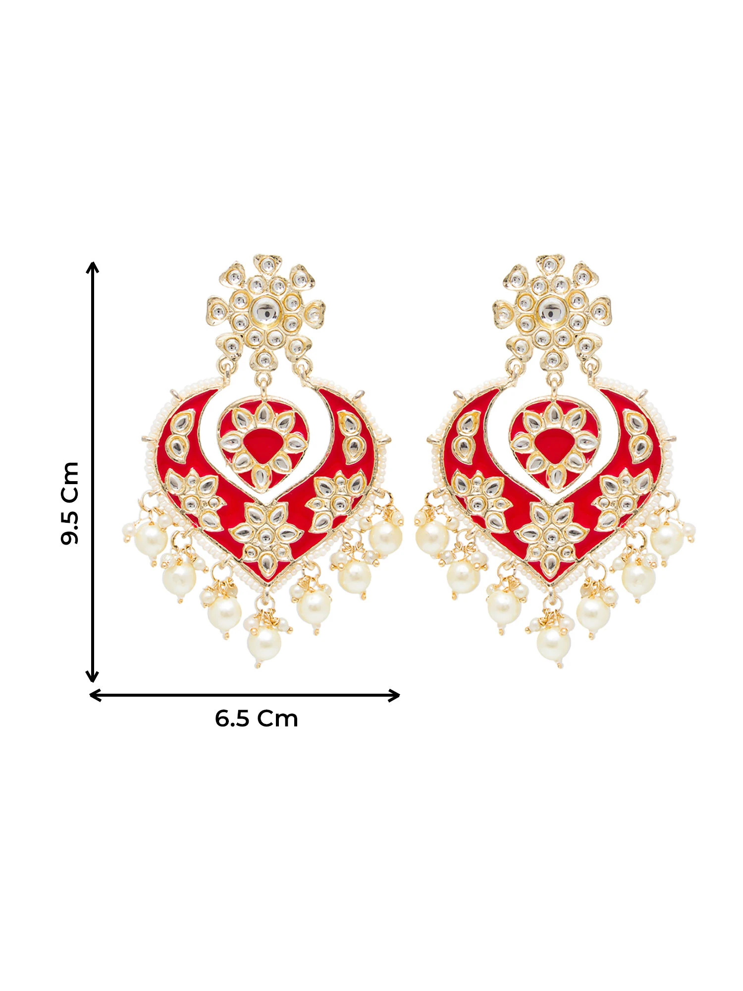 Azai By Nykaa Fashion Statement Ethnic Red & Gold Meenakari Chandbalis 5 Azai By Nykaa Fashion Statement Ethnic Red & Gold Meenakari Chandbalis – Bild 3